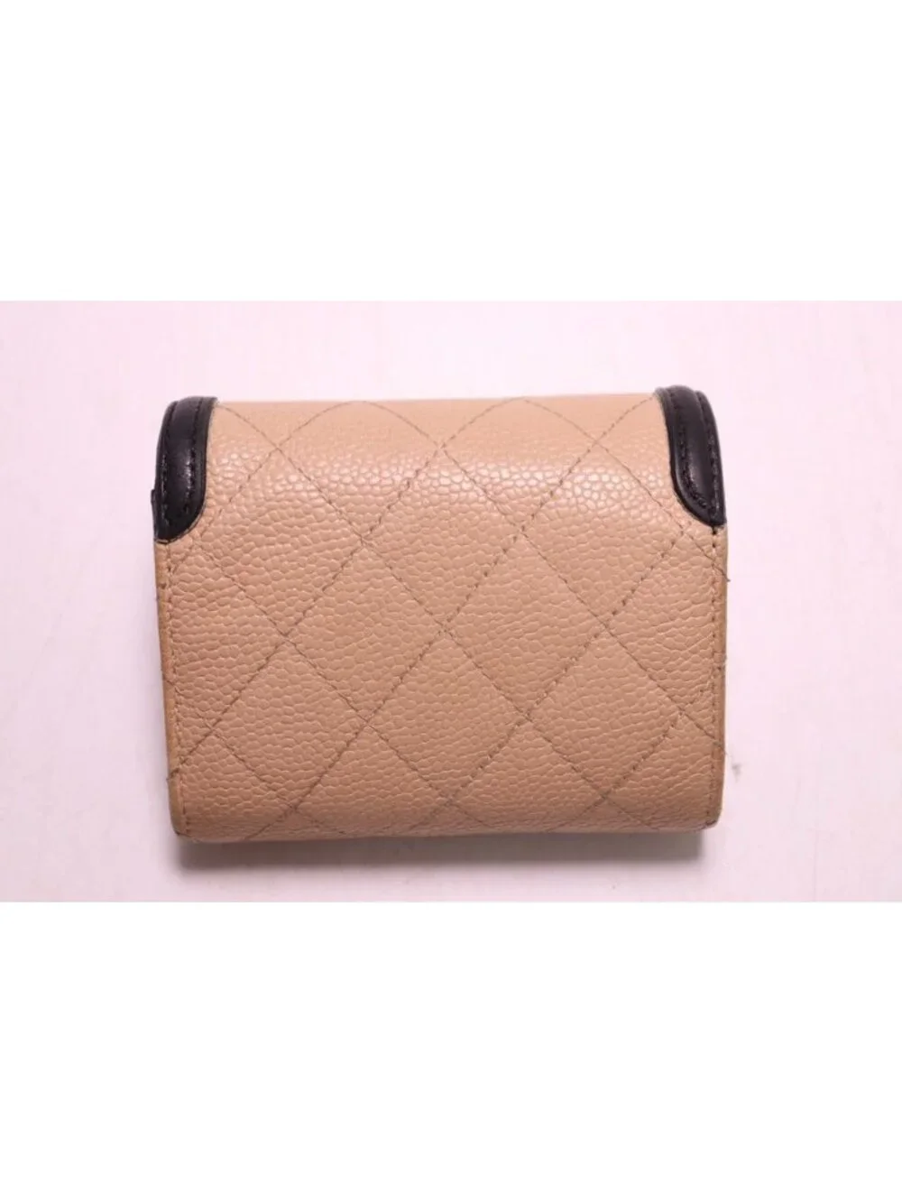 Chanel CC Filigree Caviar Leather Trifold Wallet